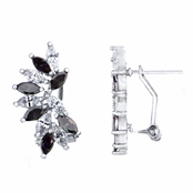 Maxine's Marquise Cut Clear and Purple CZ Cluster Earrings