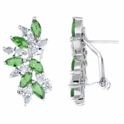 Maxine's Marquise Cut Clear and Green CZ Cluster Earrings