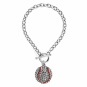 Mia's Rhinestone Baseball Charm Toggle Bracelet