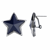 Mireille's Navy & Gunmetal Jumbo Star Earrings