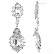 Nadie's Fancy Rhinestone Silvertone Earrings