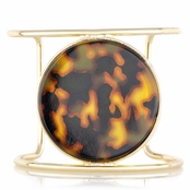 Naomi's Round Animal Print Goldtone Cuff Bracelet