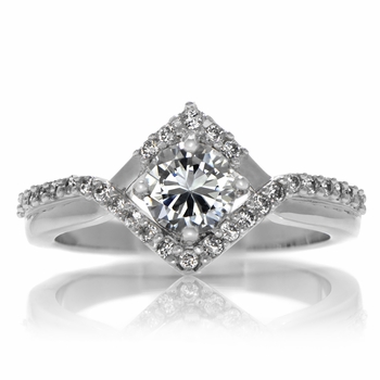 Natalie's Round Cut Vintage Style Engagement Ring - 0.5 Carats