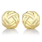 Neema's Goldtone Love Knot Magnetic Earrings