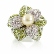 Nell's Flower Ring - Freshwater Cultured Pearl