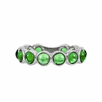 Nina's Silvertone Eternity Ring - Green CZ