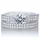 Nivena's Modern Style Round Cut CZ Pave Wedding Ring Set