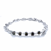 Nola's 7in Round Cut Mulit-Color CZ Link Bracelet