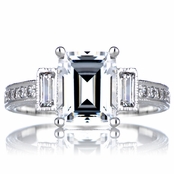 Norah's Engagement Vintage Ring - Emerald Cut CZ