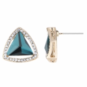 Olivia's Blue Teal CZ Estate Style Stud Earrings