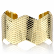 Ondria's Goldtone Zig Zag Cuff Bracelet