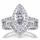Padgett's Marquise Cut CZ Engagement Ring and Guard Set