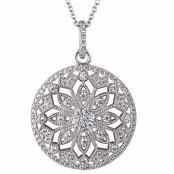 Paloma's Art Deco Cubic Zirconia Pendant Necklace