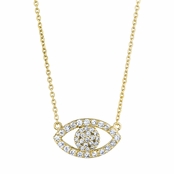 Pamela's 18in Goldtone Pave CZ Evil Eye Necklace