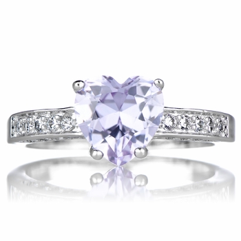Parisa's Lavender Heart CZ Promise Ring