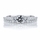Lalita's Petite Three Stone Silvertone CZ Wedding Ring Set