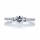 Lalita's Petite Three Stone Silvertone CZ Wedding Ring Set