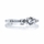Lalita's Petite Three Stone Silvertone CZ Wedding Ring Set