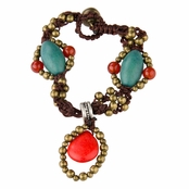Peyton's Handmade Woven Colored Bead Charm Bracelet