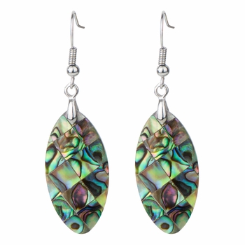 Phoebe's Oval Shaped Abalone Shell Dangle Drop Earring