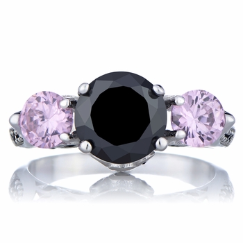 Piper's Pink and Black CZ Engagement Ring