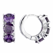 Polly's Purple CZ Petite Hoop Earrings