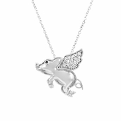 Porcius' Flying Pig CZ Necklace