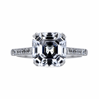 Prisilla's 4 CT Asscher Cut CZ Engagement Ring