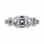 Silvertone Asscher Cut CZ Engagement Ring