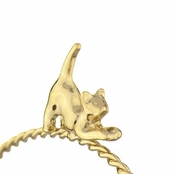 Rae's Goldtone Twisted Stackable Charm Bangle Bracelet - Cat