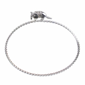 Rae's Silvertone Stackable Charm Bangle Bracelet - Armadillo