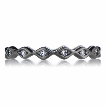 Raewyn's Stackable CZ Eternity Ring - Black