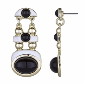 Raina's Black & White Modern Dangle Earrings