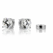 Raina's Non Pierced Magnetic Earrings: CZ Studs - Clear