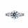 Renalde's 3 Stone Flower Set CZ Engagement Ring