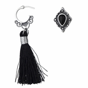 Reyah's Black Tassel Antique Earrings
