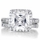 Rian's Cubic Zirconia Halo Princess Cut Wedding Ring Set