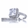 Rian's Cubic Zirconia Halo Princess Cut Wedding Ring Set