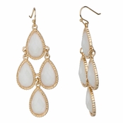 Robin's White Pear Drop Chandelier Earrings