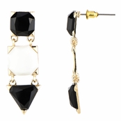 Rosa's Black and White Triple Drop Earrings