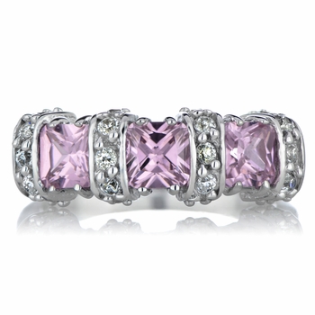 Rosario's 2 TCW Pink CZ Princess Ring