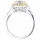 Sabrina's Canary Halo Cushion Cut CZ Engagement Ring