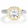Sabrina's Canary Halo Cushion Cut CZ Engagement Ring