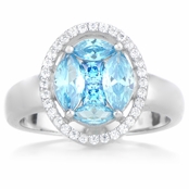 Samuela's Oval Imitation Birthstone Ring - March