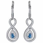 Saniya's Vinatge Pear Drop Aqua CZ Dangle Earrings