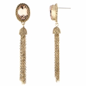 Sara's Champagne Stone Tassle Dangle Earrings