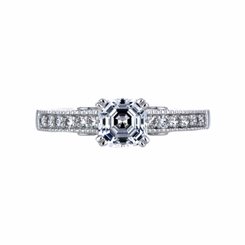 Shayla's Asscher Cut Blue Heart CZ Engagement Ring
