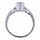 Shayla's  Silvertone Asscher Cut Pink Heart CZ Engagement Ring