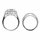 Sheera's Cushion Cut CZ Halo Wedding Ring Set - 10mm