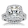Sheera's Cushion Cut CZ Halo Wedding Ring Set - 10mm